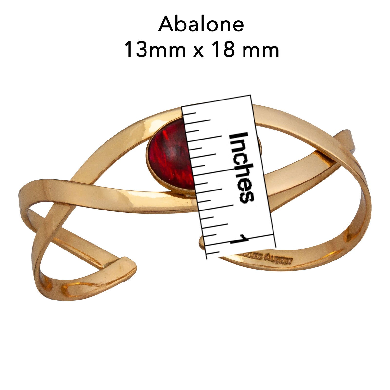 Alchemia Red Abalone Infinity Cuff Bracelet - Measurements | Charles Albert Jewelry