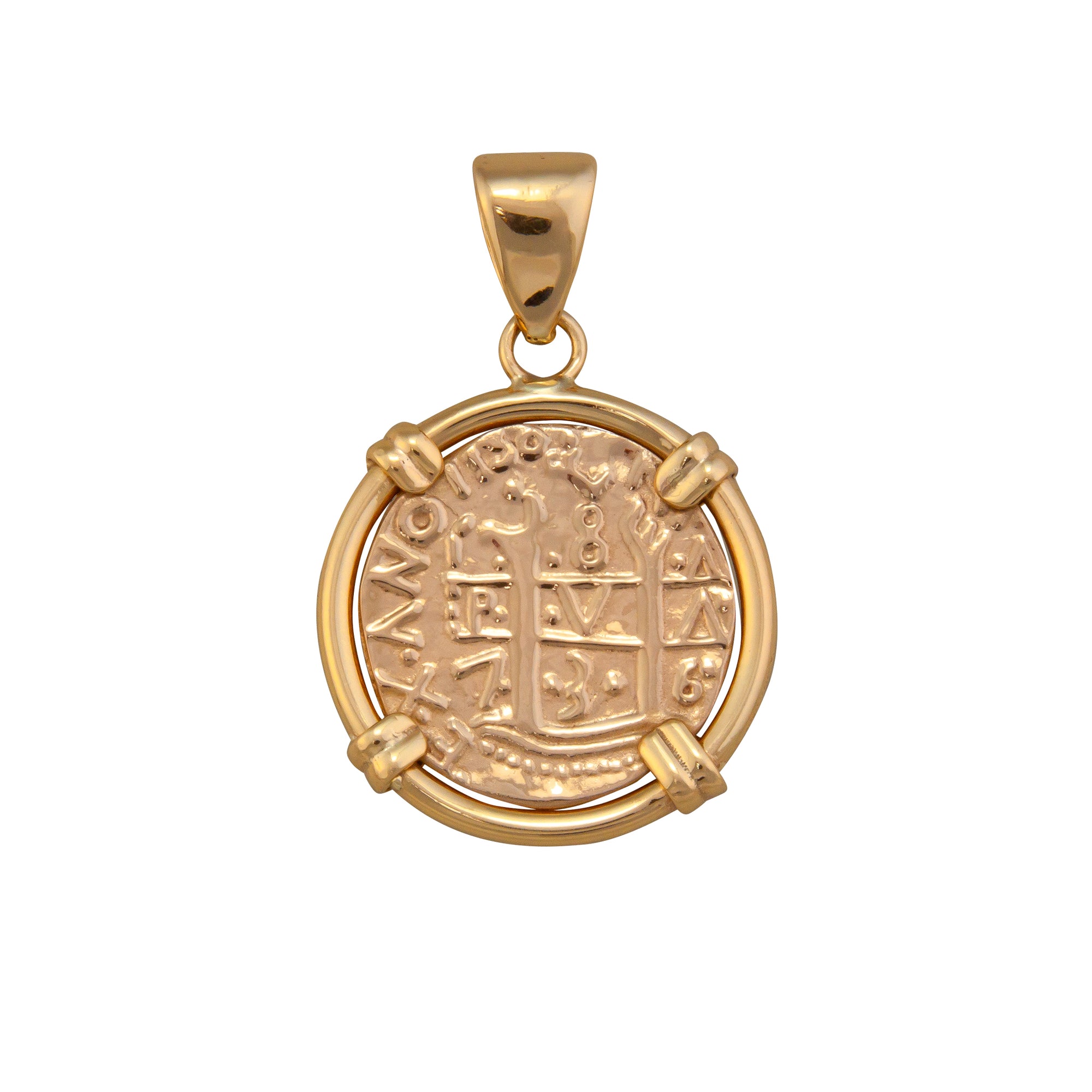 Alchemia Replica Treasure Coin Prong Edge Pendant | Charles Albert Jewelry