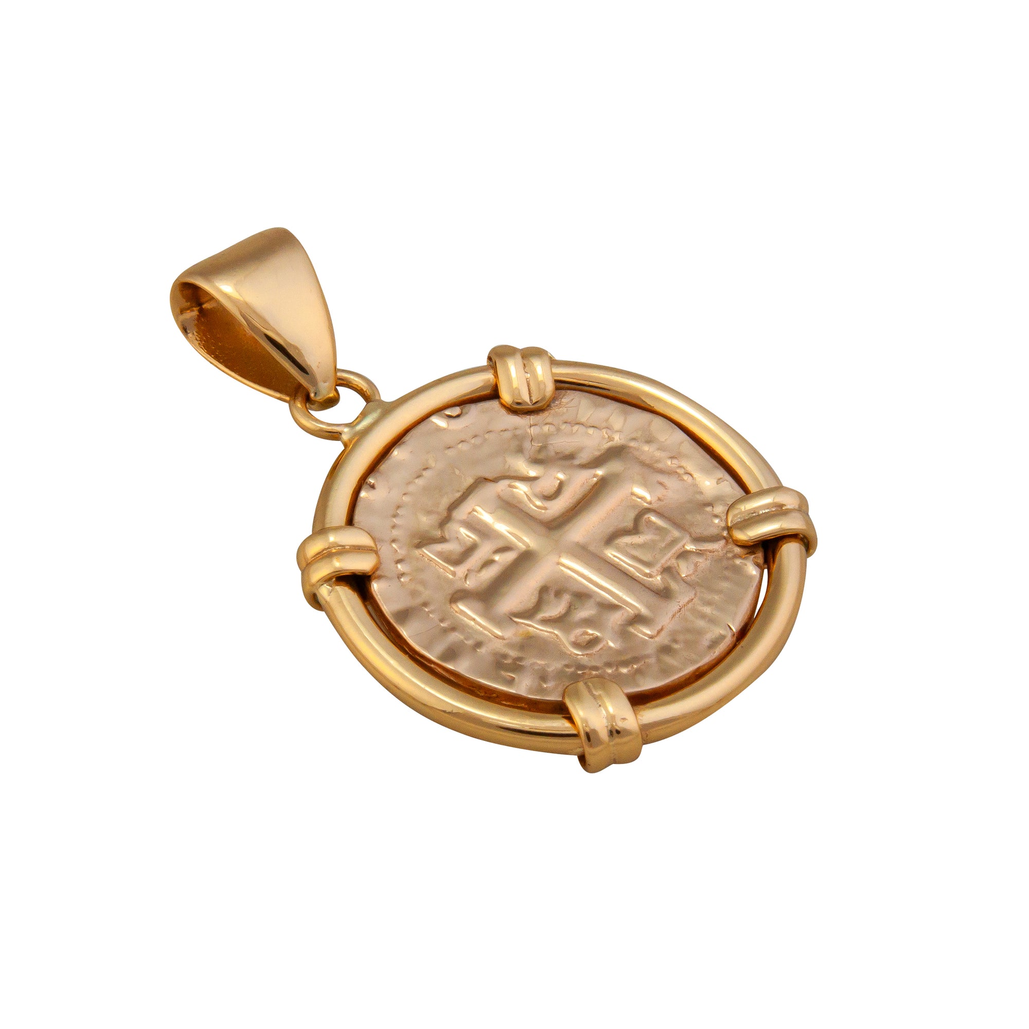 Alchemia Replica Treasure Coin Prong Edge Pendant | Charles Albert Jewelry