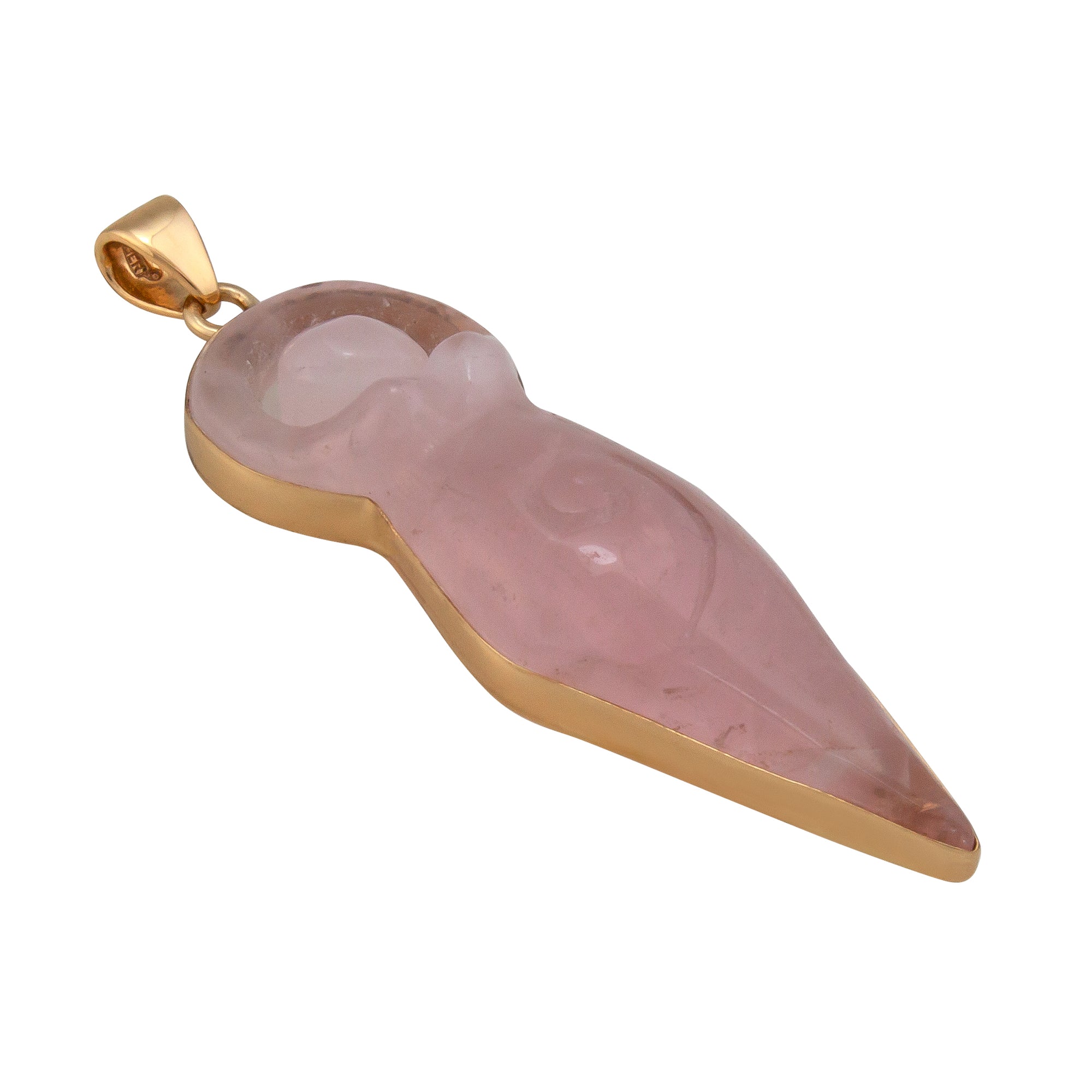 Alchemia Rose Quartz Carved Goddess Pendant | Charles Albert Jewelry