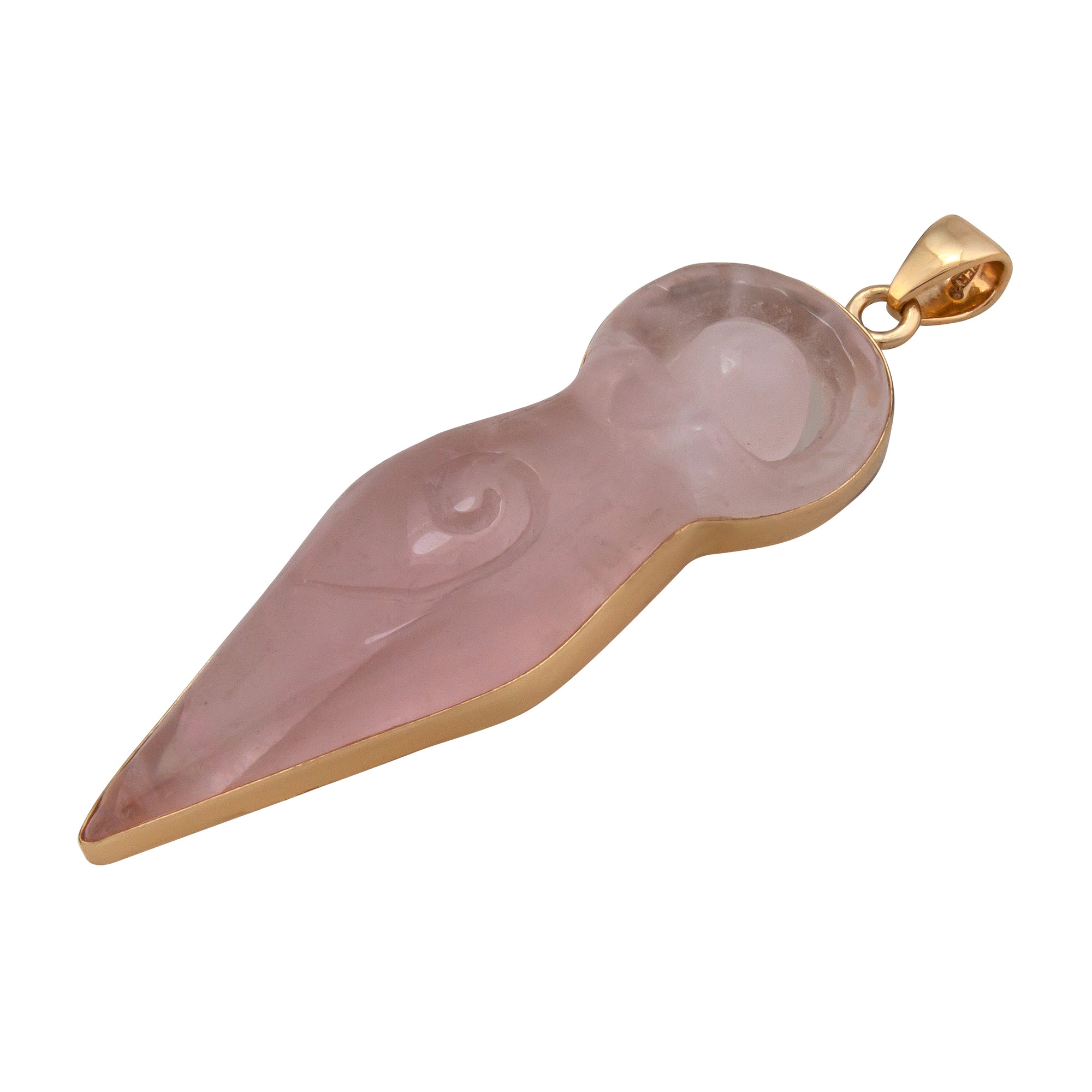 Alchemia Rose Quartz Carved Goddess Pendant | Charles Albert Jewelry