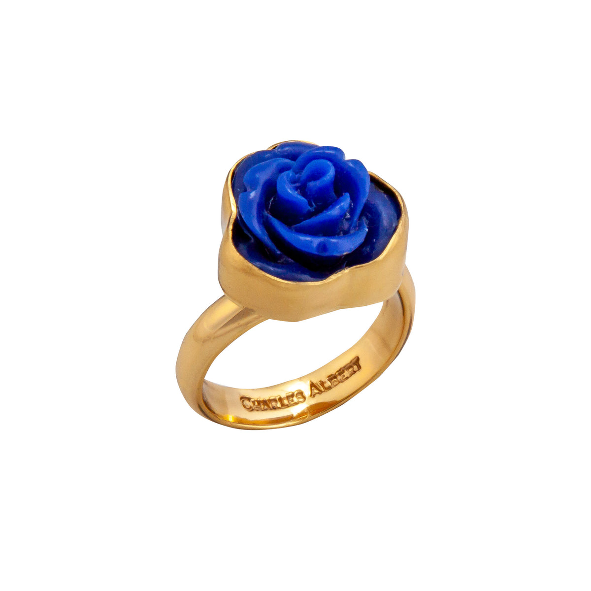 Alchemia Royal Blue Resin Rose Adjustable Ring | Charles Albert Jewelry