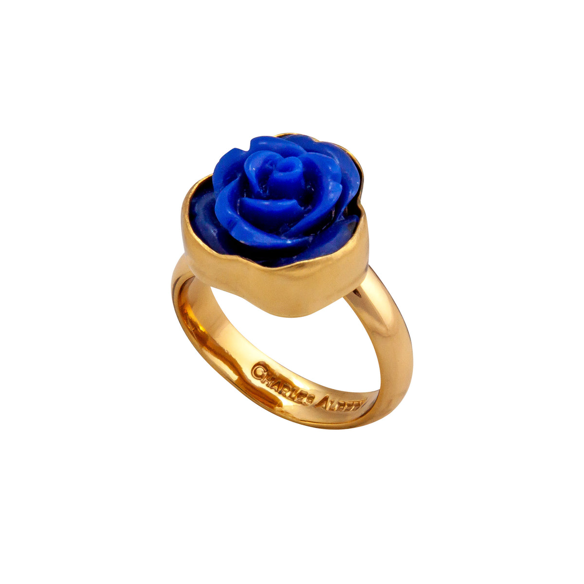 Alchemia Royal Blue Resin Rose Adjustable Ring | Charles Albert Jewelry