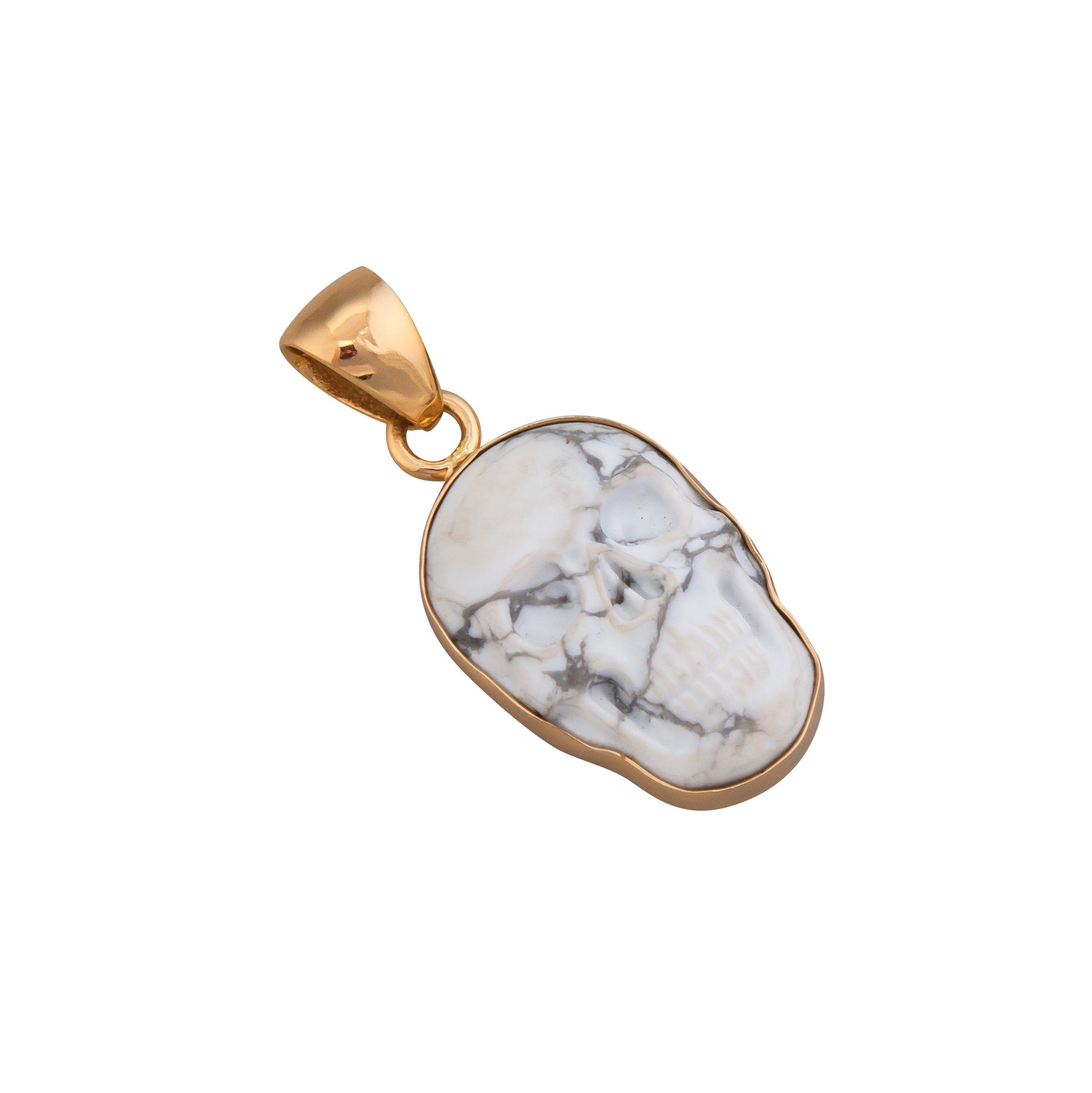 Alchemia Small Howlite Skull Pendant | Charles Albert Jewelry