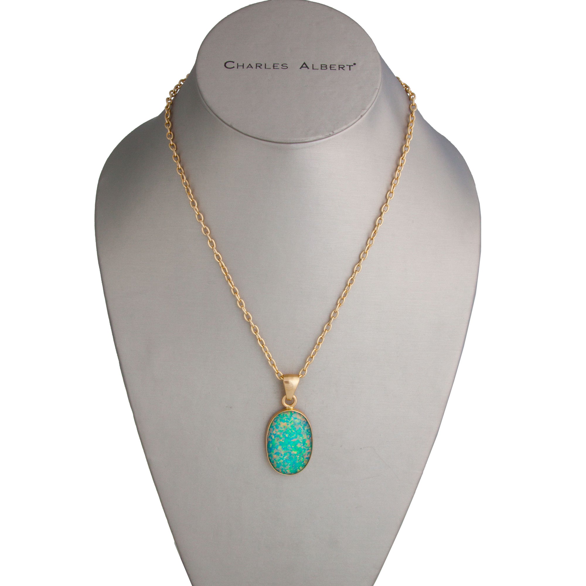 Alchemia Synthetic Emerald Opal Pendant | Charles Albert Jewelry