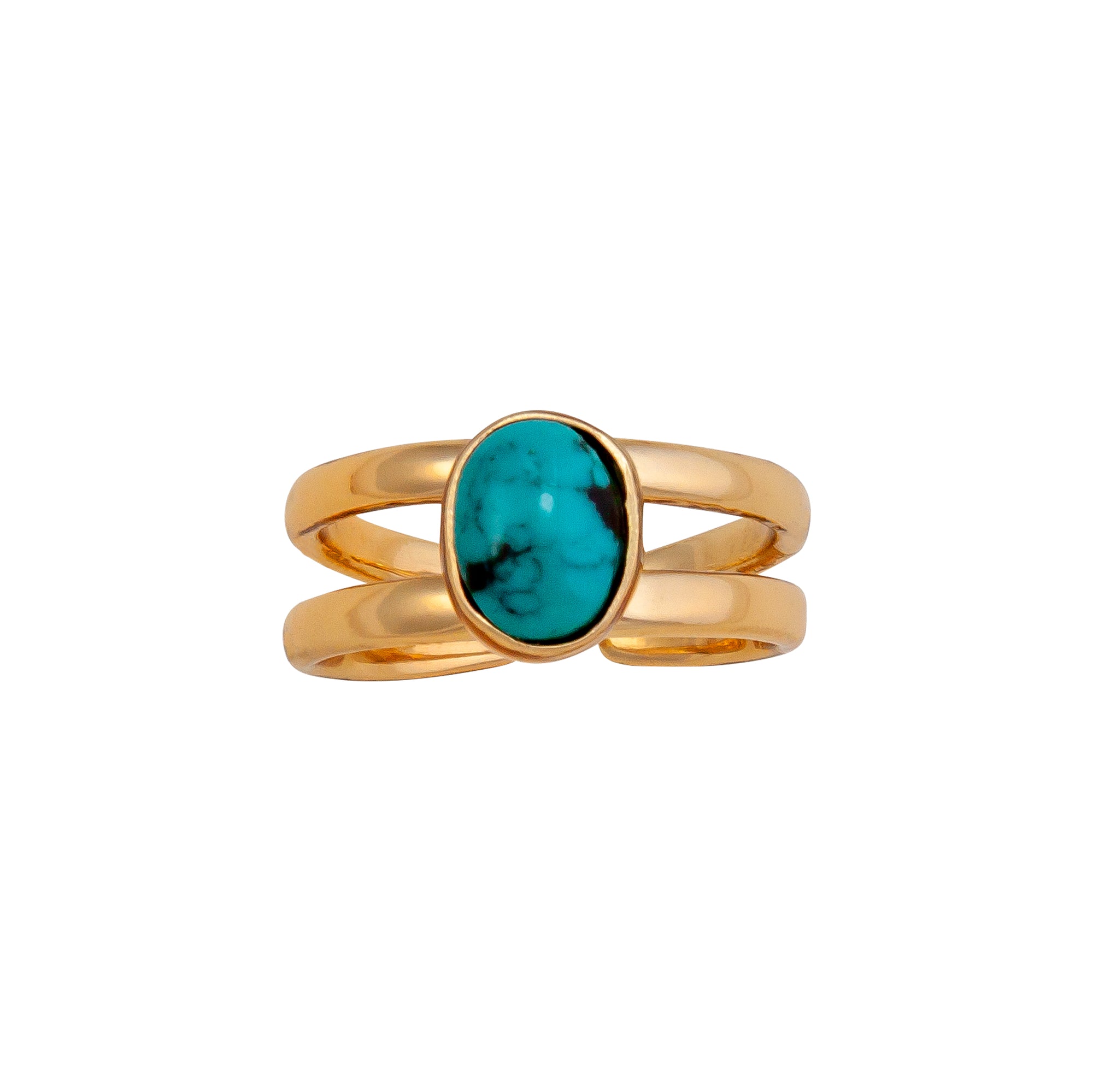 Alchemia Turquoise Double Band Cuff Ring | Charles Albert Jewelry