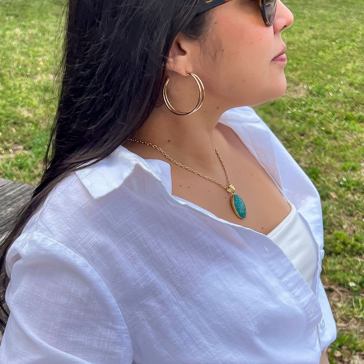 Alchemia Turquoise Oval Pendant | Charles Albert Jewelry