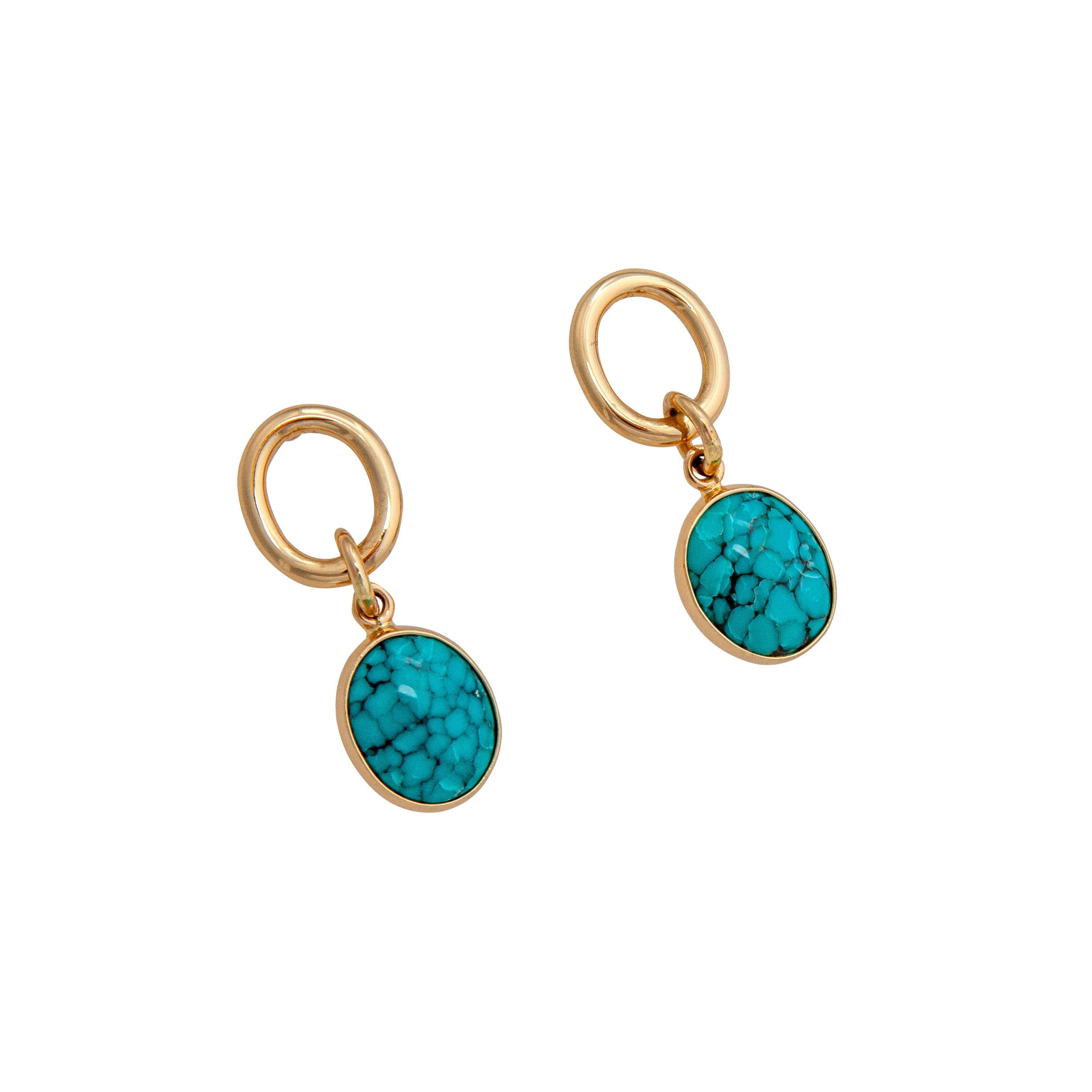 Alchemia Turquoise Oval Post Earrings | Charles Albert Jewelry