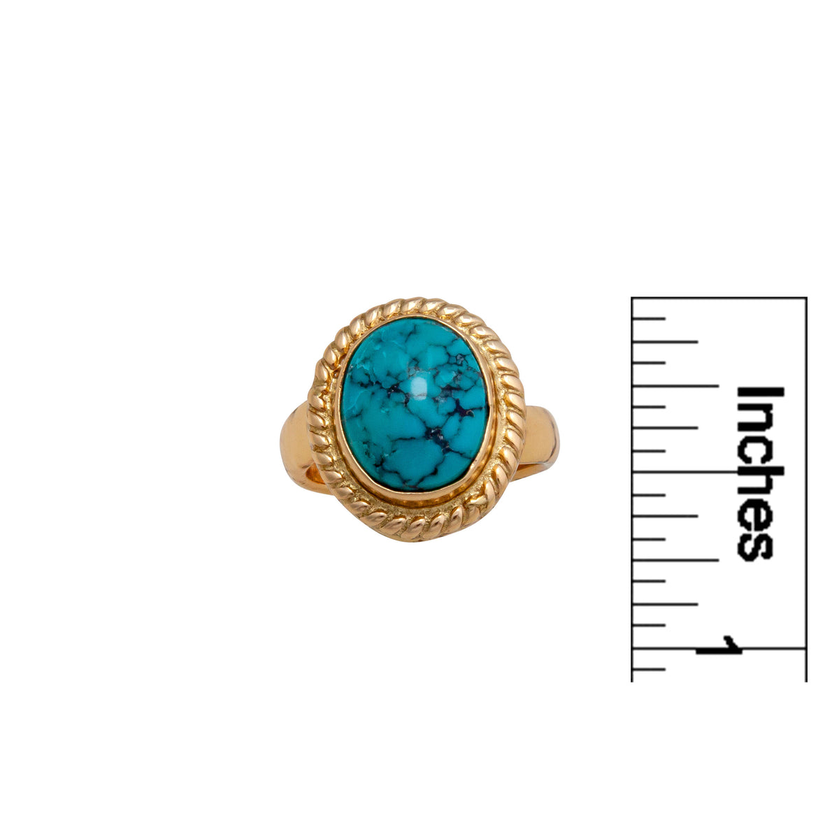 Alchemia Turquoise Oval Rope Adjustable Ring | Charles Albert Jewelry