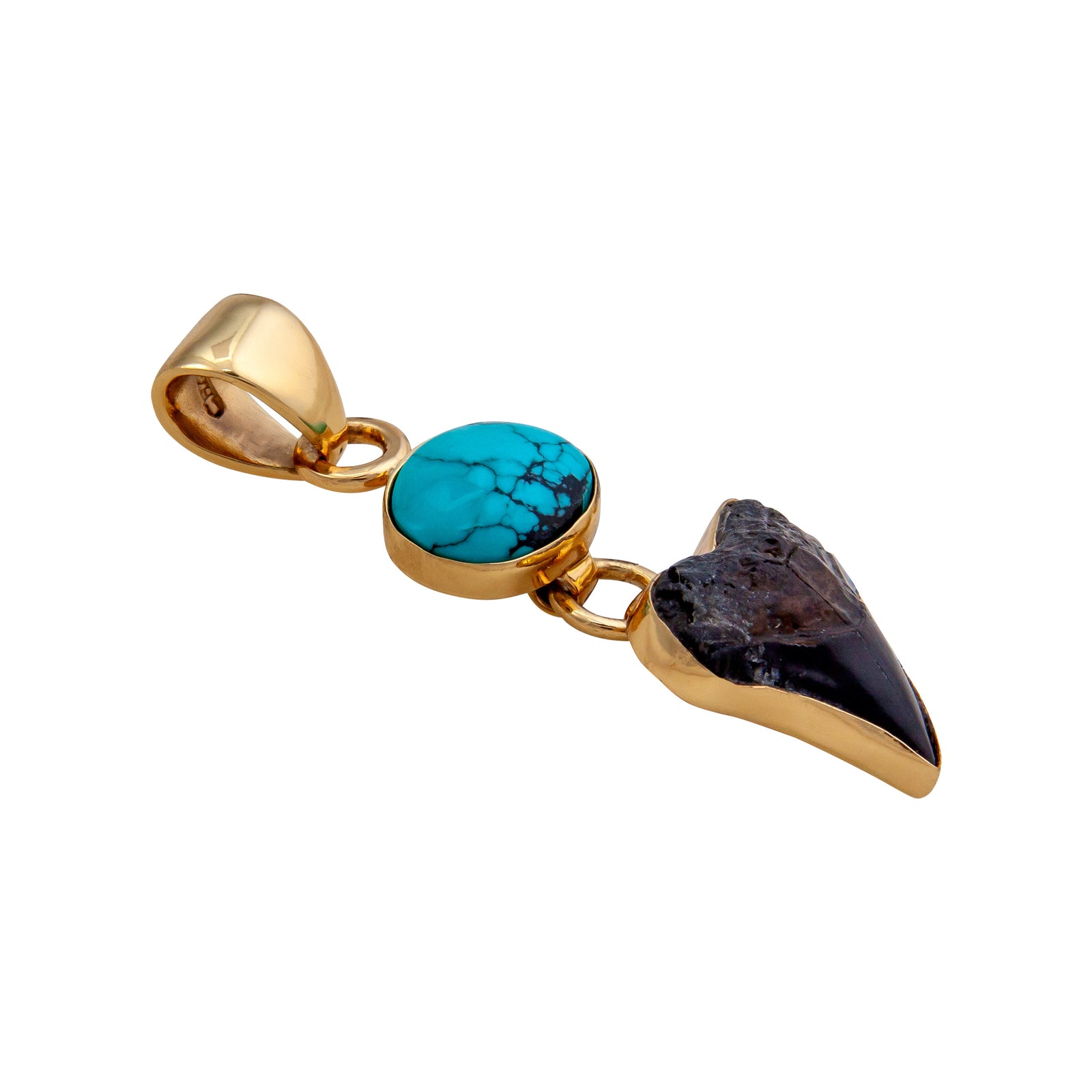 Alchemia Turquoise & Shark Tooth Pendant | Charles Albert Jewelry