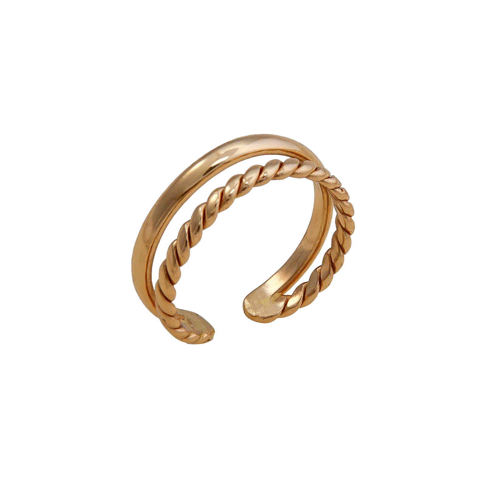 Alchemia Twisted Shiny Adjustable Cuff Ring | Charles Albert Jewelry