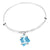 Aqua Pompano Beach Glass Adjustable Charm Bangle | Charles Albert Jewelry