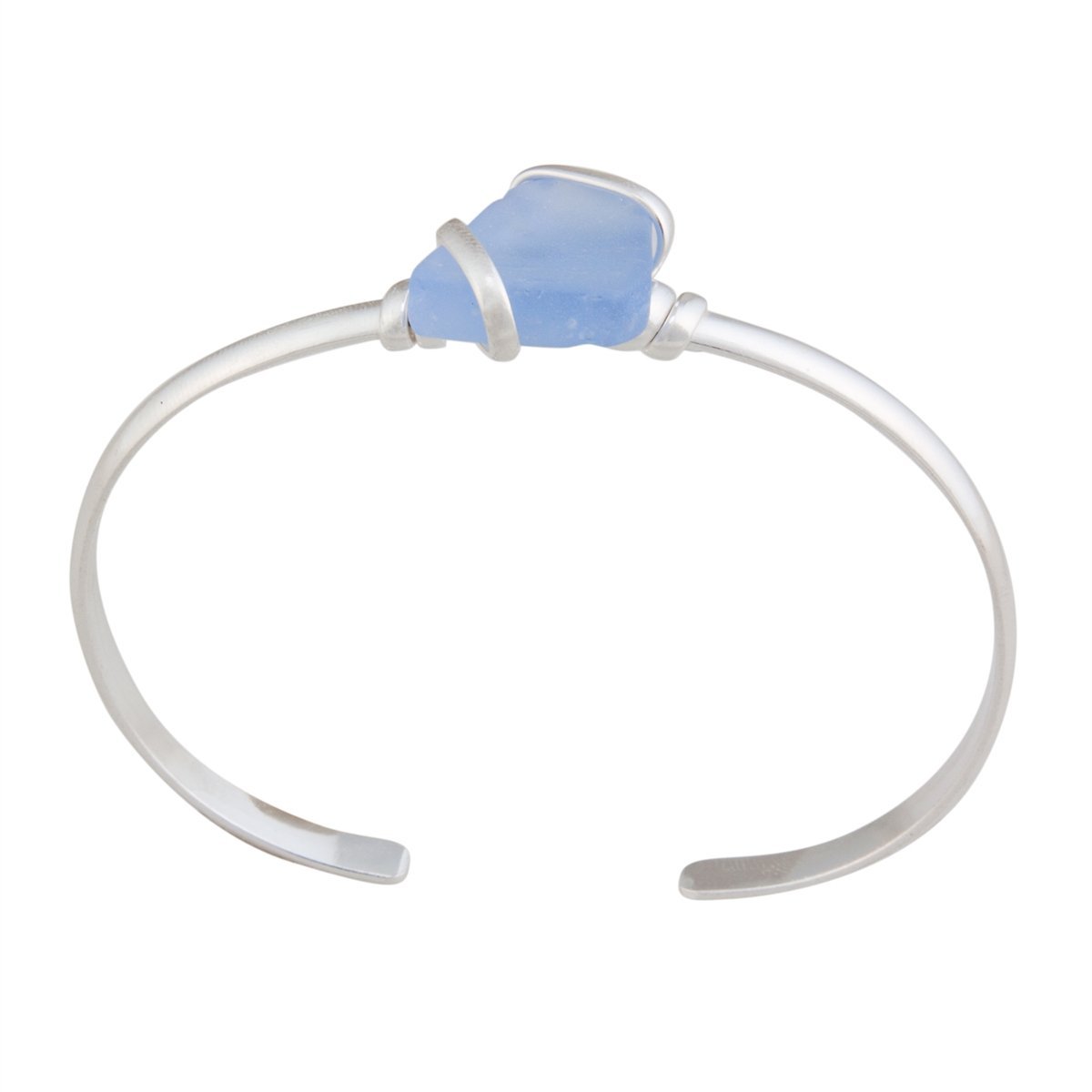 Carolina Blue Pompano Beach Glass Mini Cuff | Charles Albert Jewelry