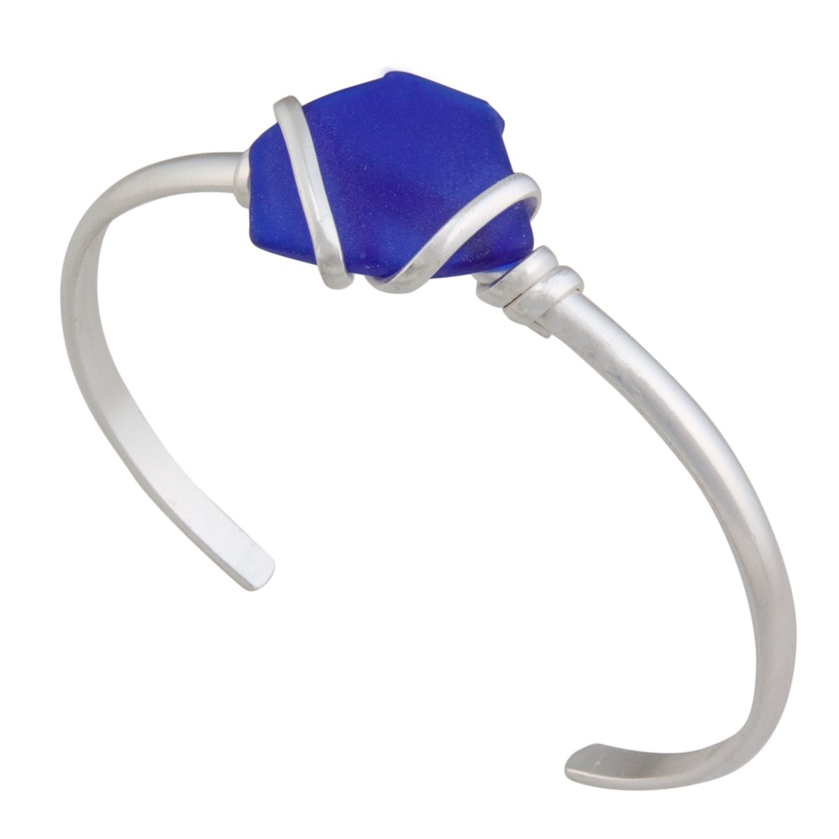 Cobalt Blue Pompano Beach Glass Mini Cuff | Charles Albert Jewelry