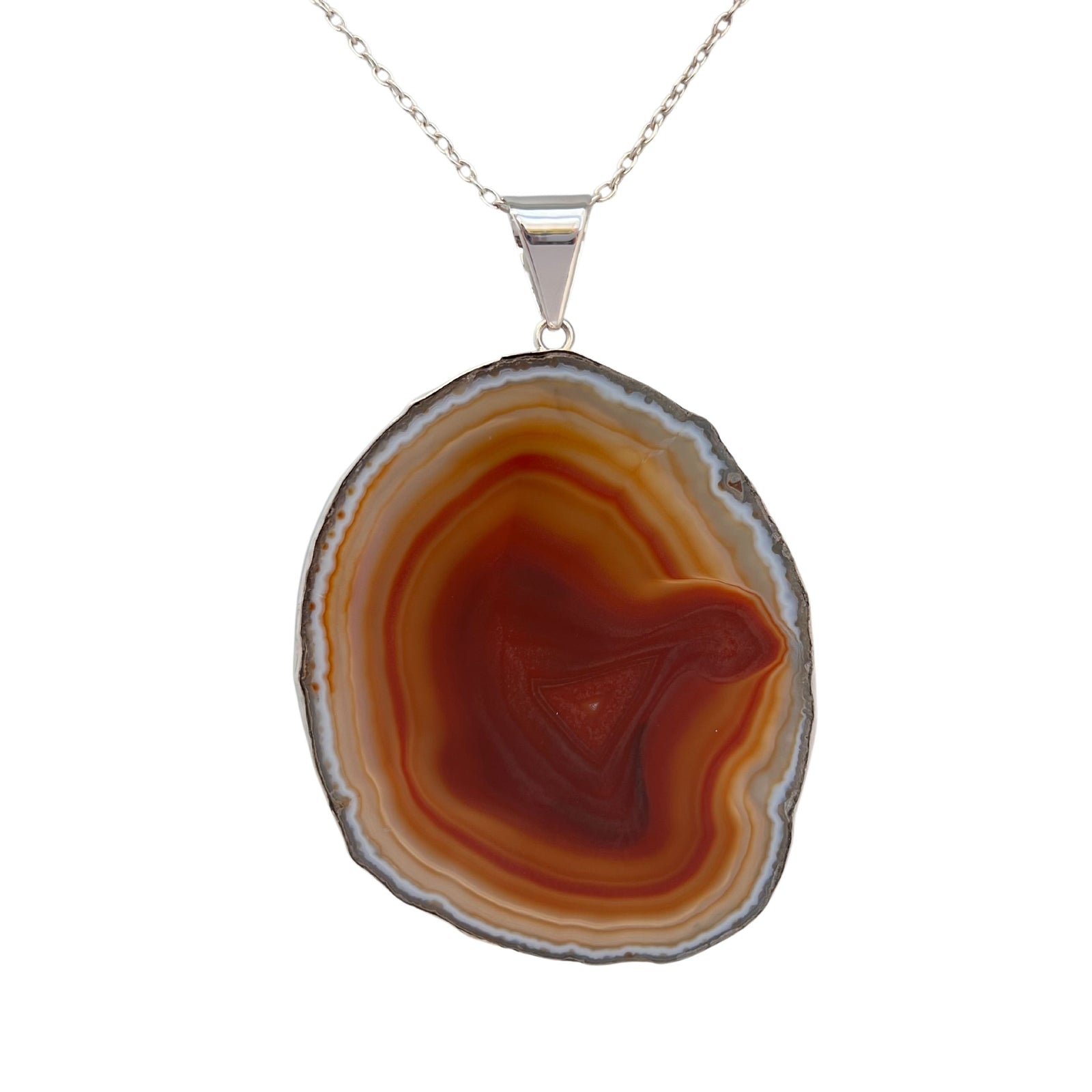 AGATE Brown Pendant good of 185 CARATS Quality Extra Free Form lithotherapy natural stone