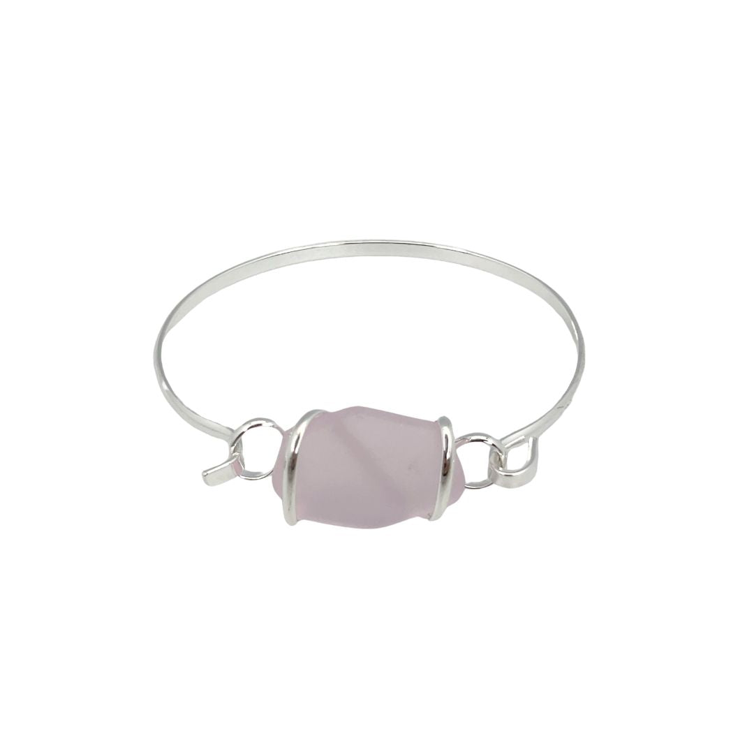 Pink Pompano Beach Glass Bangle with Latch | Charles Albert Jewelry