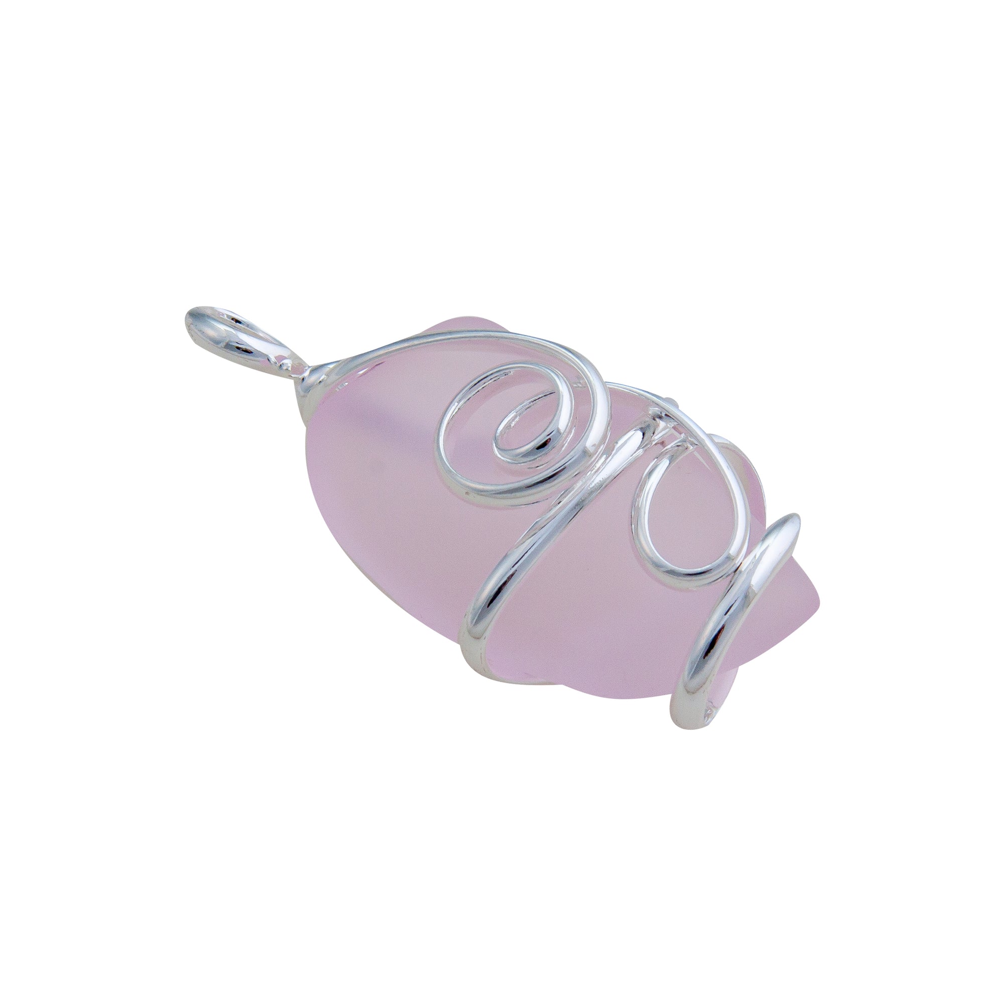 Pink Pompano Beach Glass Freeform Pendant | Charles Albert Jewelry