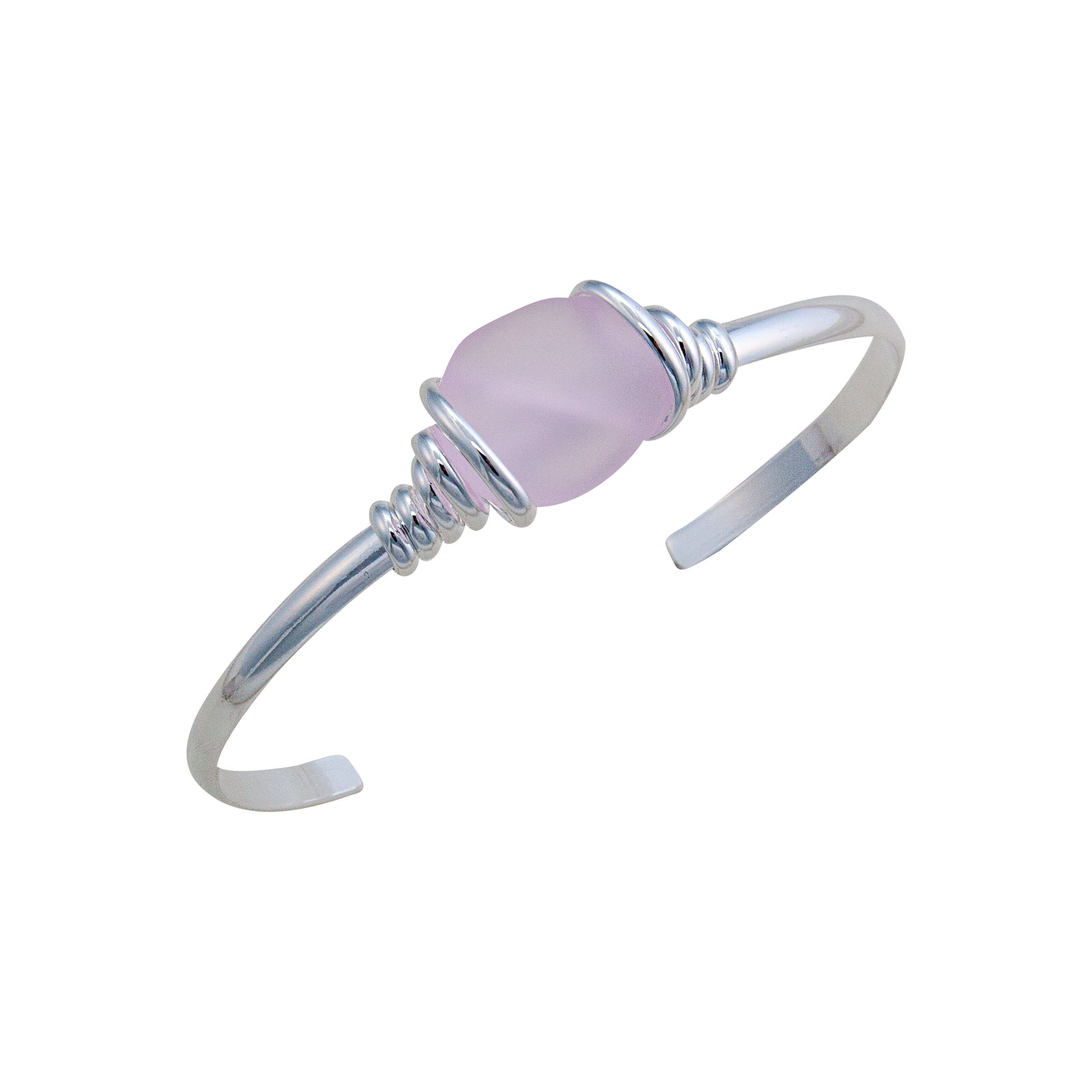 Pink Pompano Beach Glass Mini Cuff | Charles Albert Jewelry