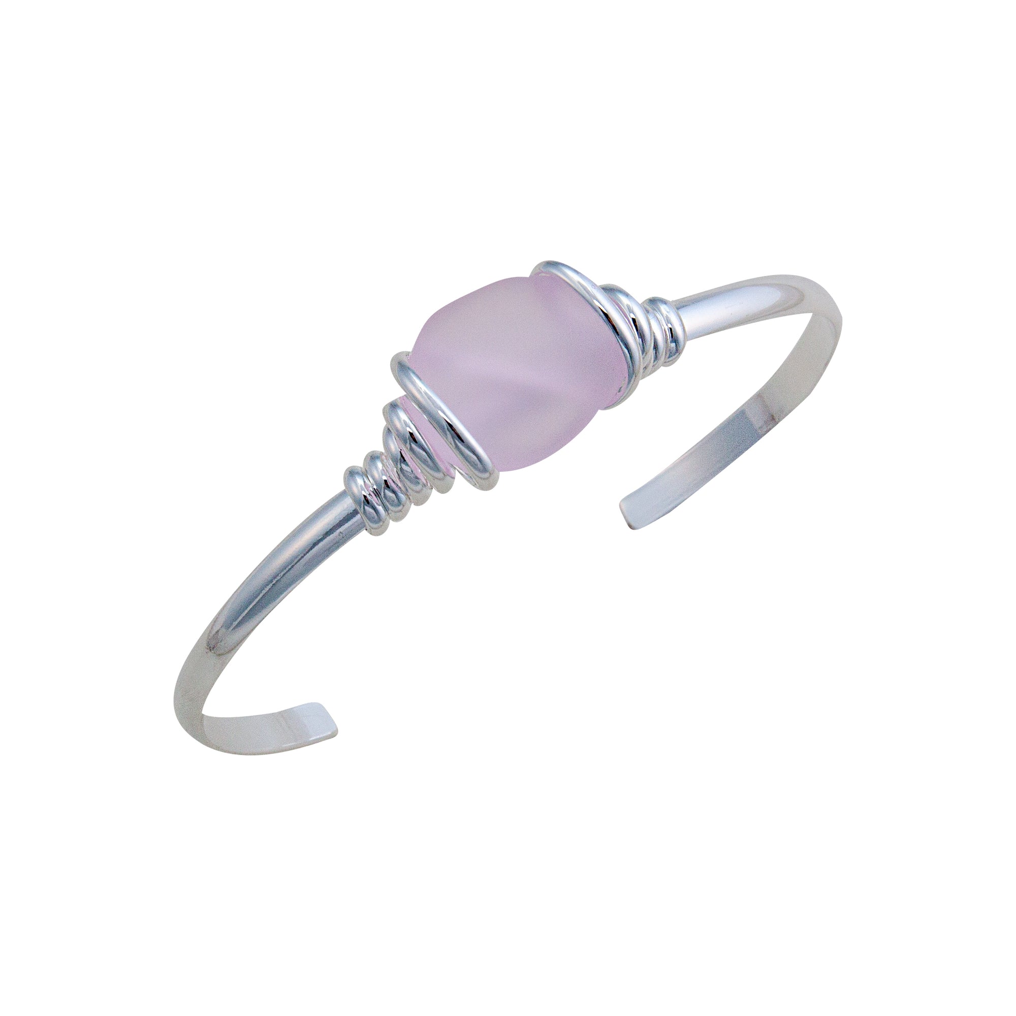 Pink Pompano Beach Glass Mini Cuff | Charles Albert Jewelry