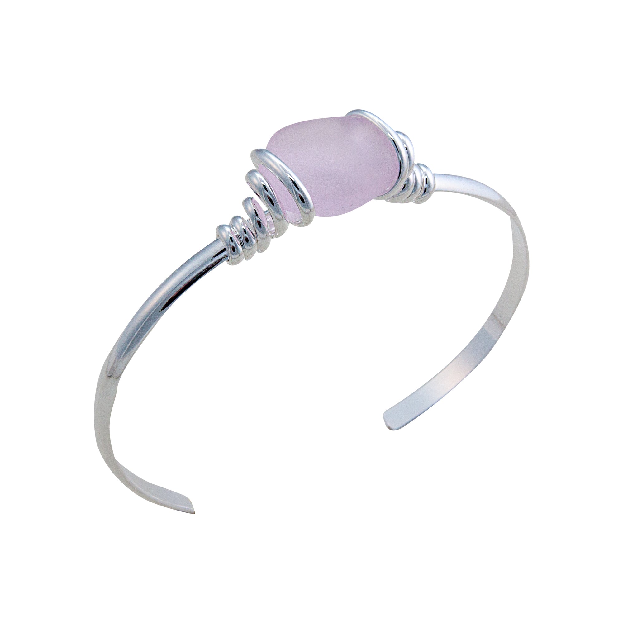 Pink Pompano Beach Glass Mini Cuff | Charles Albert Jewelry