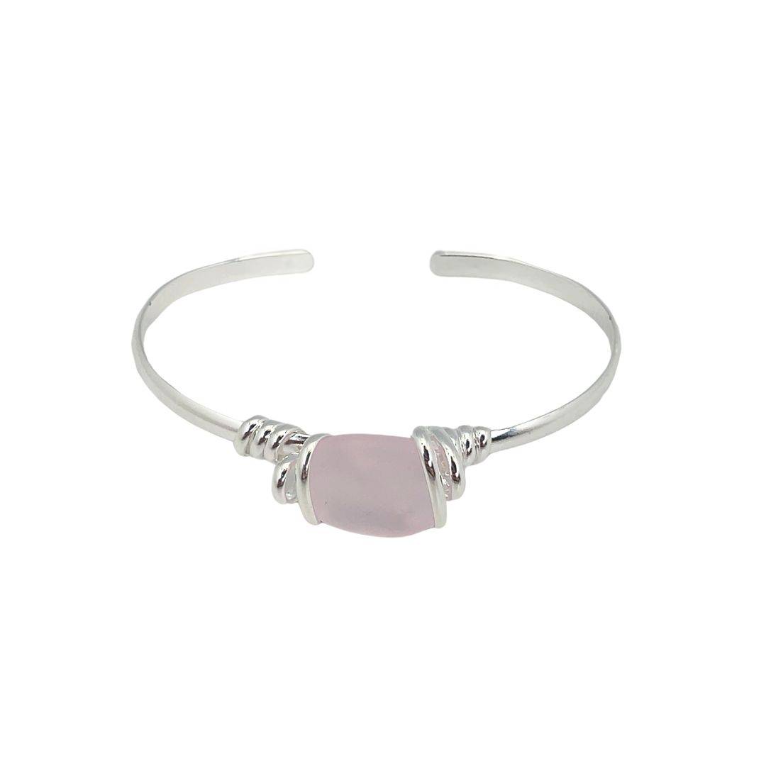 Pink Pompano Beach Glass Mini Cuff | Charles Albert Jewelry