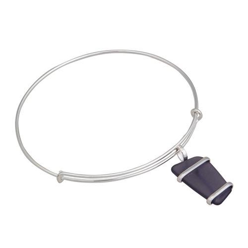 Purple Pompano Beach Glass Adjustable Charm Bangle | Charles Albert Jewelry