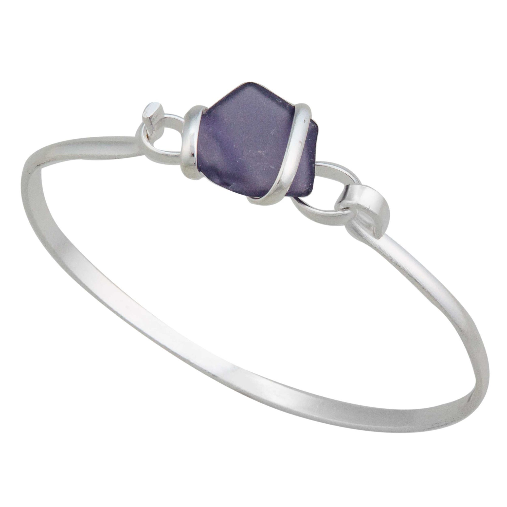 Purple Pompano Beach Glass Bangle with Latch | Charles Albert Jewelry