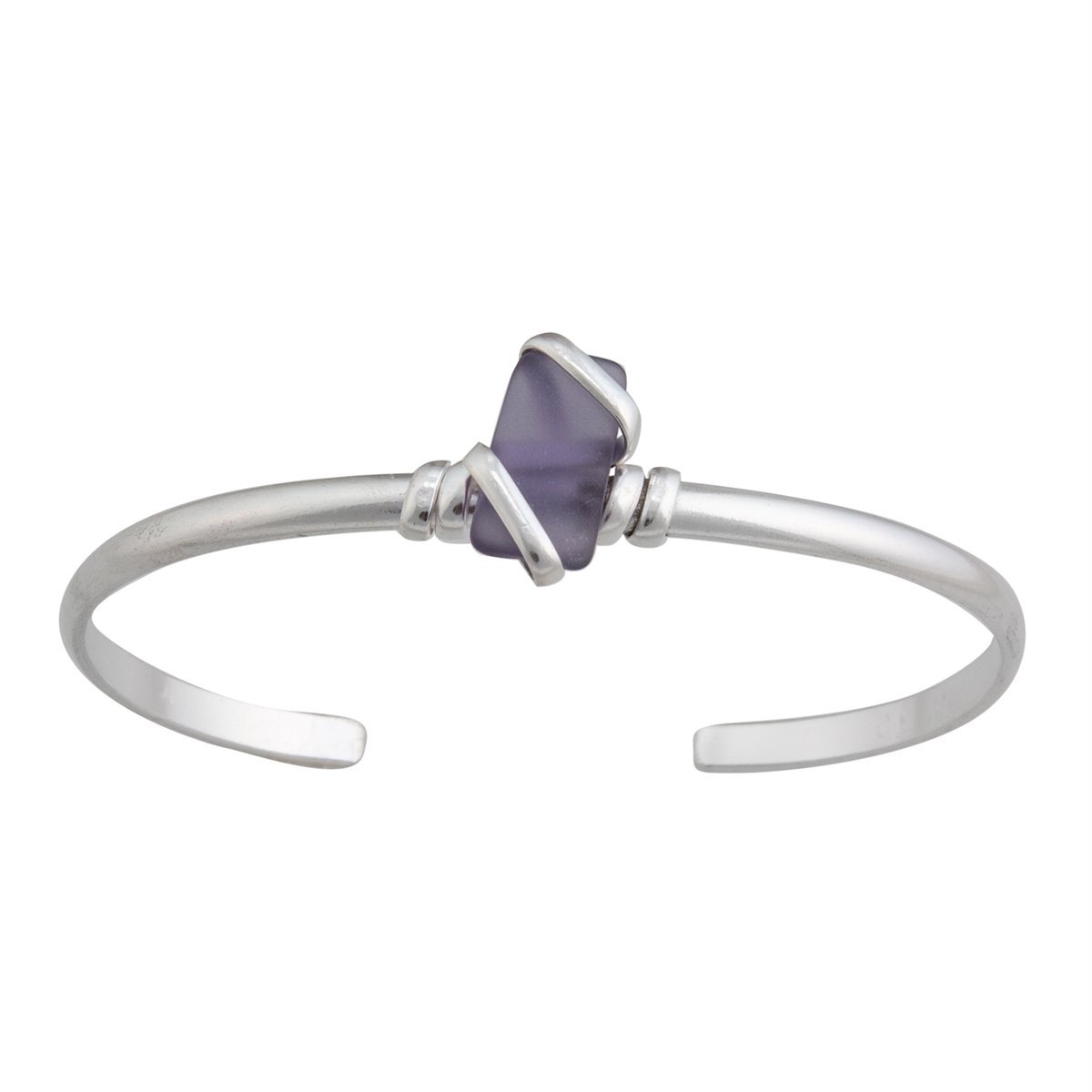 Purple Pompano Beach Glass Mini Cuff | Charles Albert Jewelry