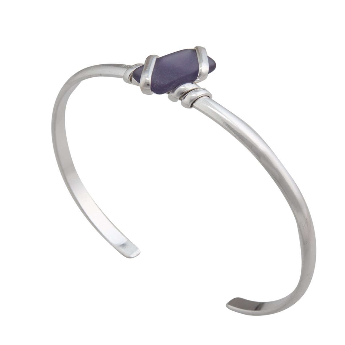 Purple Pompano Beach Glass Mini Cuff | Charles Albert Jewelry