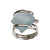 Seafoam Blue Pompano Beach Glass Freeform Ring - Front View | Charles Albert Jewelry