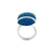 Silver Plated Blue Frosted Glass Ring |  Charles Albert Jewelry