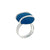 Silver Plated Blue Frosted Glass Ring |  Charles Albert Jewelry