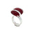 Silver Plated Burgandy Frosted Glass Ring |  Charles Albert Jewelry