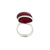 Silver Plated Burgandy Frosted Glass Ring |  Charles Albert Jewelry