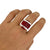 Silver Plated Burgandy Frosted Glass Ring |  Charles Albert Jewelry