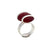 Silver Plated Burgandy Frosted Glass Ring |  Charles Albert Jewelry