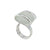 Silver Plated Clear Frosted Glass Ring |  Charles Albert Jewelry