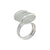 Silver Plated Clear Frosted Glass Ring |  Charles Albert Jewelry