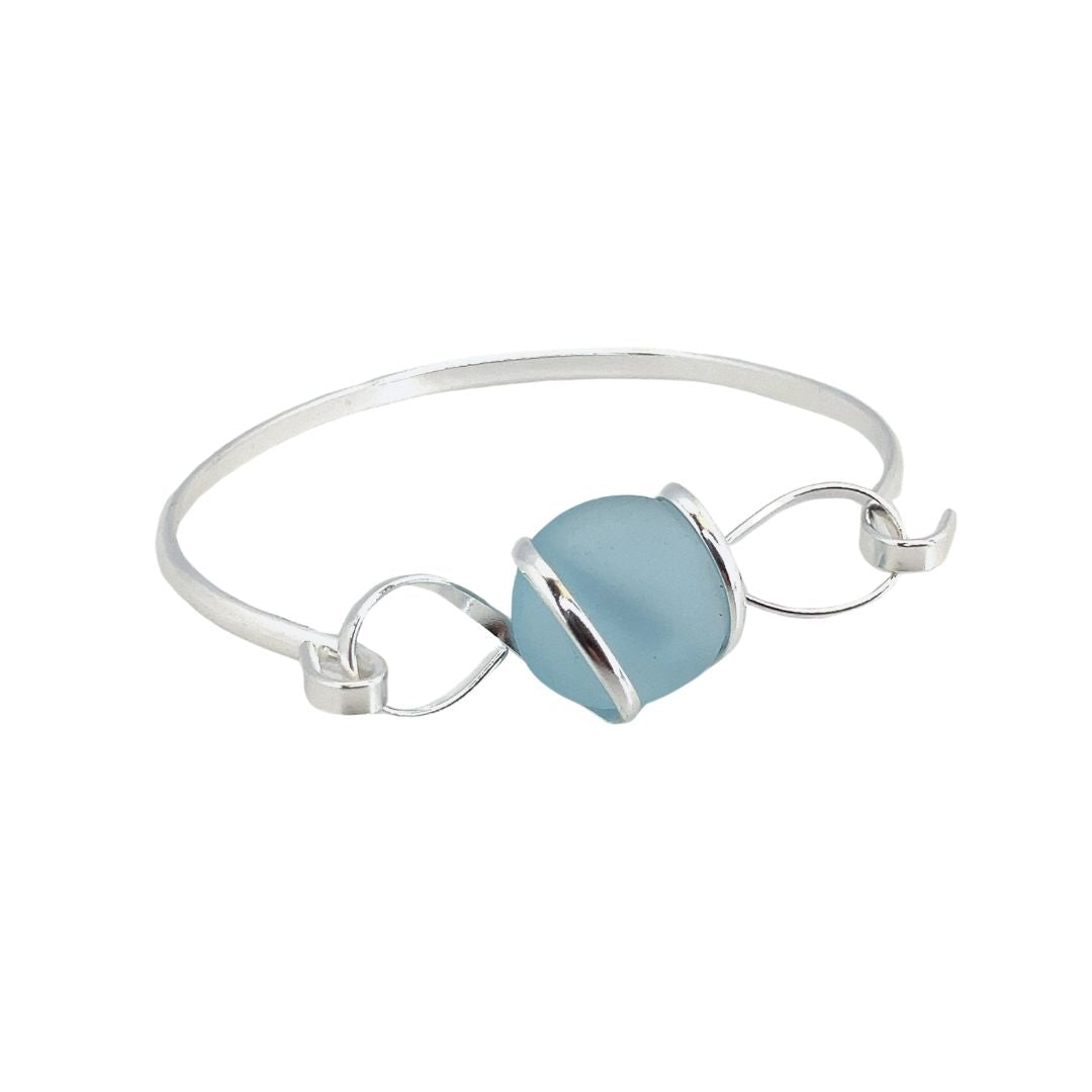 Silver Plated Frosted Glass Bangle | Charles Albert Jewelry