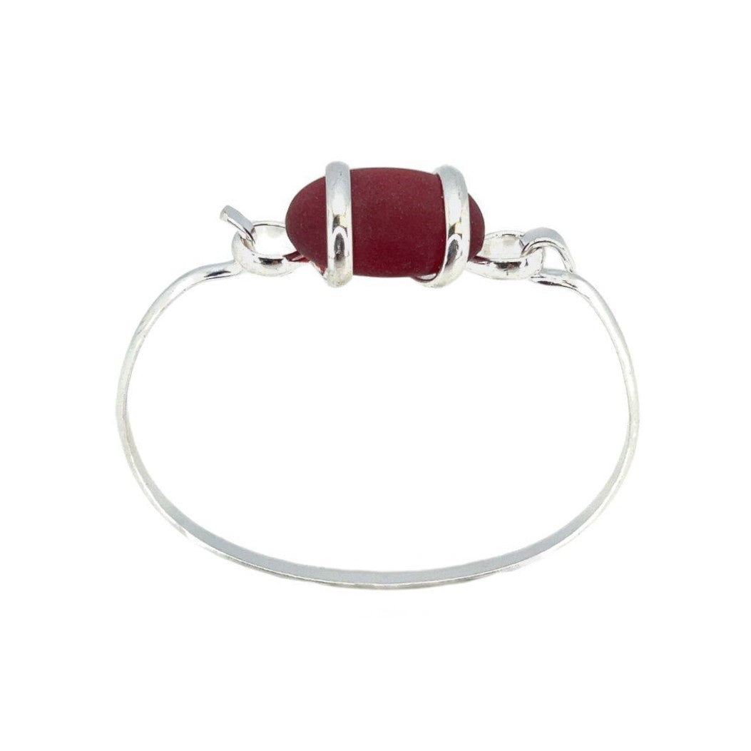 Silver Plated Frosted Glass Bangle | Charles Albert Jewelry