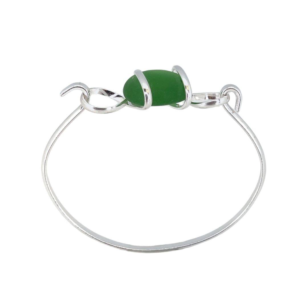 Silver Plated Frosted Glass Bangle | Charles Albert Jewelry