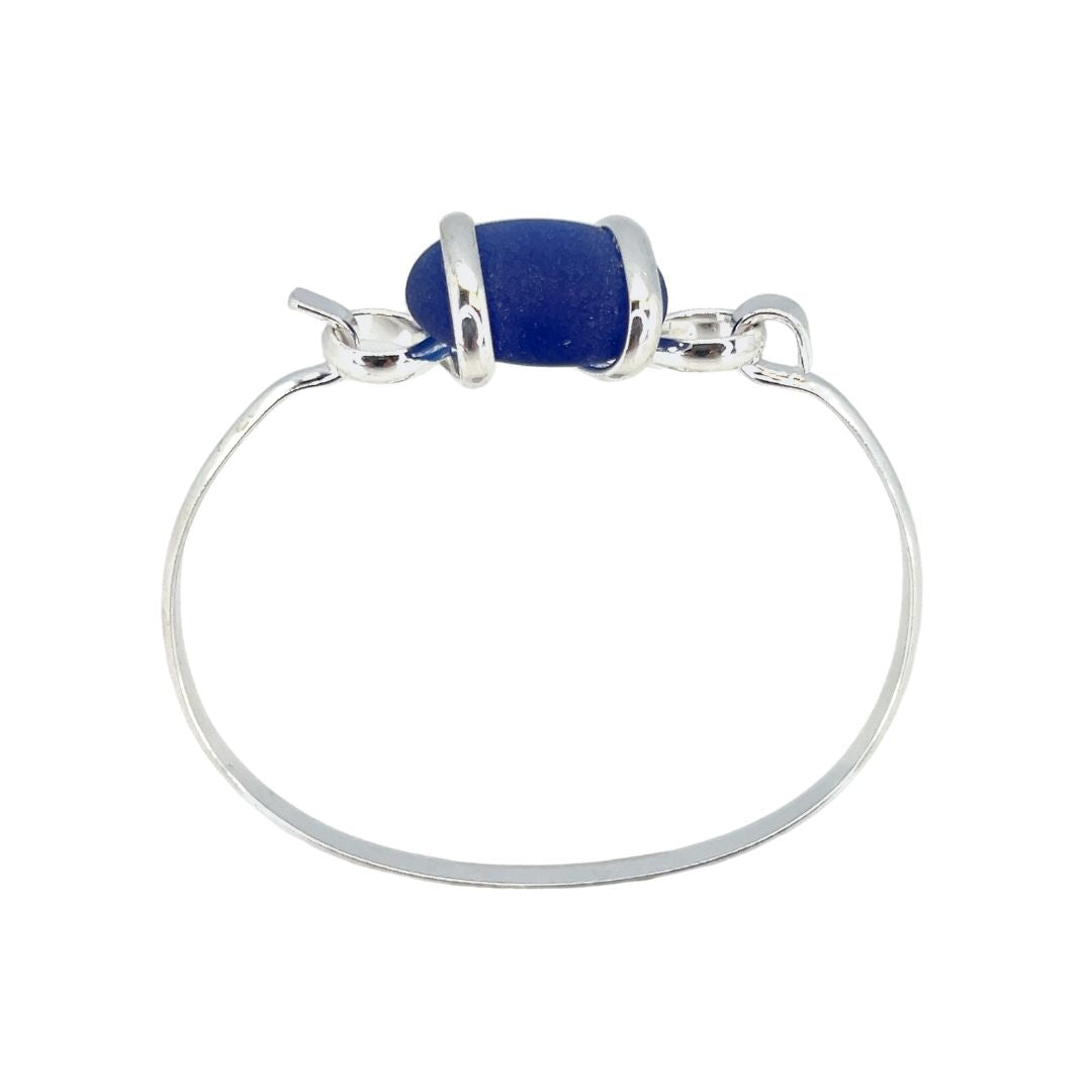 Silver Plated Frosted Glass Bangle | Charles Albert Jewelry