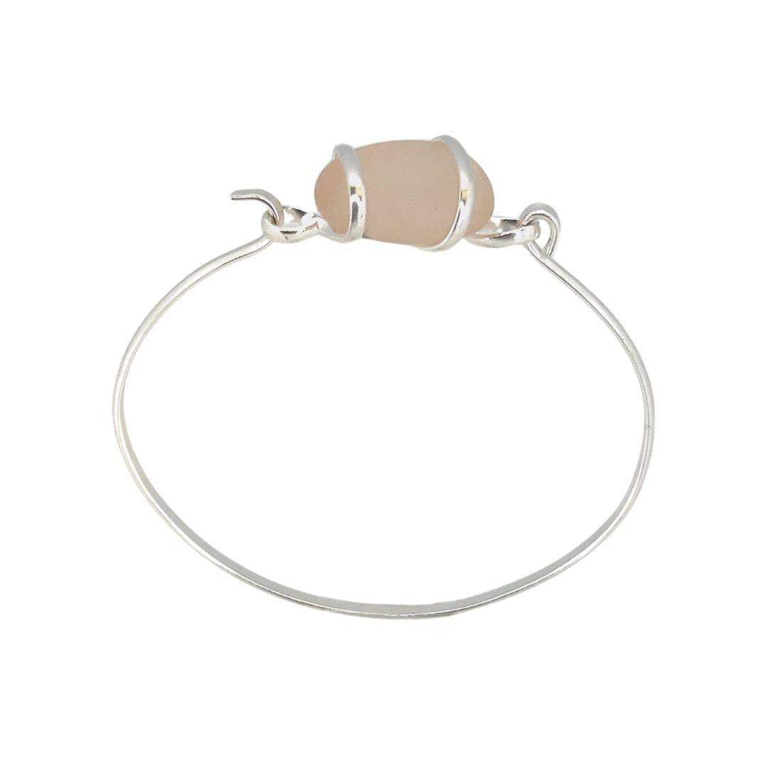 Silver Plated Frosted Glass Bangle | Charles Albert Jewelry