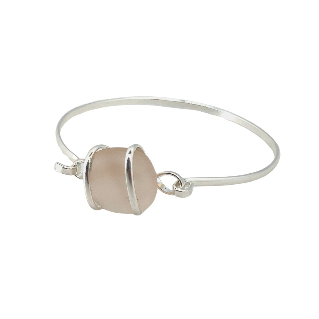 Silver Plated Frosted Glass Bangle | Charles Albert Jewelry