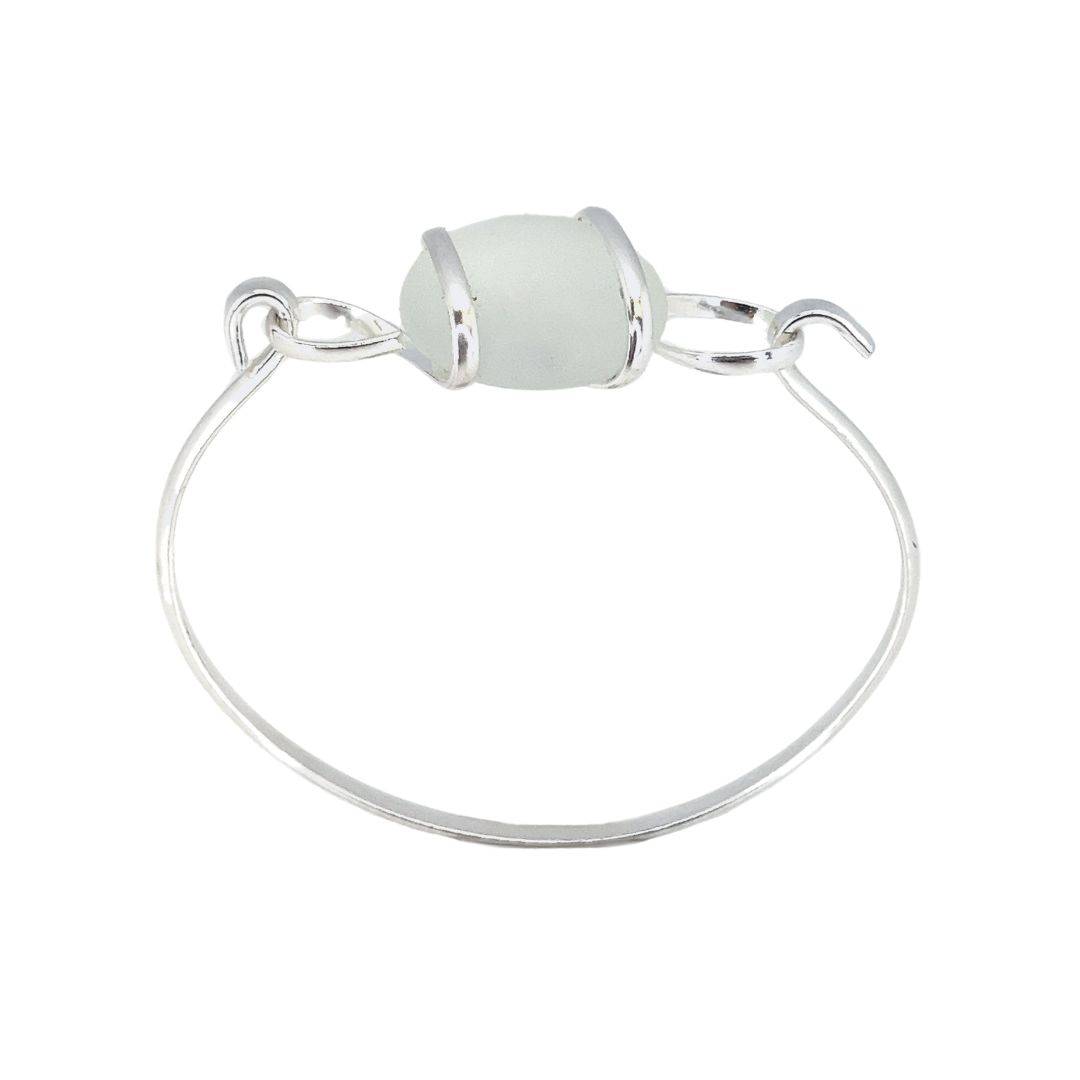 Silver Plated Frosted Glass Bangle | Charles Albert Jewelry