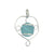 Silver Plated Glass Beaded Swirl Pendant - Aqua | Charles Albert Jewelry