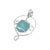 Silver Plated Glass Beaded Swirl Pendant - Aqua | Charles Albert Jewelry