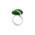 Silver Plated Green Frosted Glass Ring |  Charles Albert Jewelry