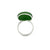 Silver Plated Green Frosted Glass Ring |  Charles Albert Jewelry