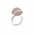 Silver Plated Pink Frosted Glass Ring | Charles Albert Jewelry